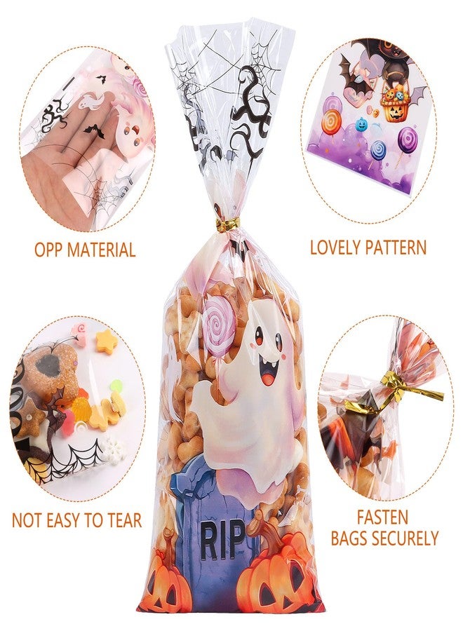 لوفر أكياس حلوى شفافة من السيلوفان من LOAVER، 180 قطعة، مع 210 ربطات لولبية، مثالية لتغليف حلوى الهالوين، والوجبات الخفيفة، والبسكويت، وهدايا الحفلات. - Image 3